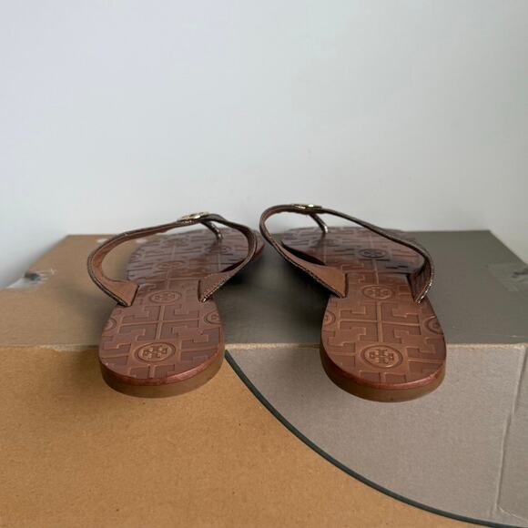 Tory Burch Thor’s ‘Rose Gold’ Leather Women Thong Sandals- SZ 8 - Picture 5 of 8